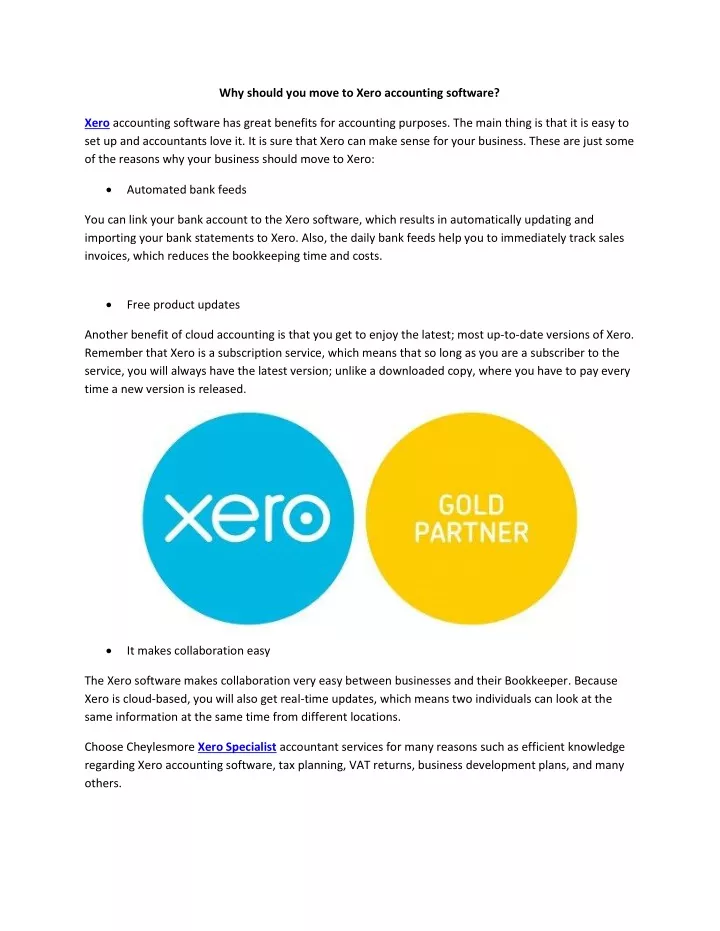 why should you move to xero accounting software