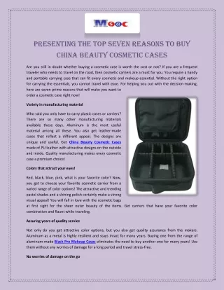Presenting the Top Seven Reasons to Buy China Beauty Cosmetic Cases