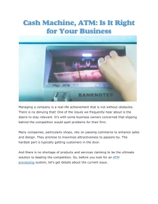 cash machine atm is it right for your business