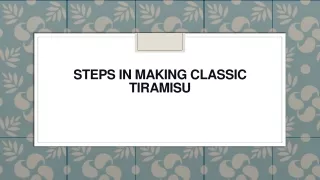 Steps in Making Classic Tiramisu