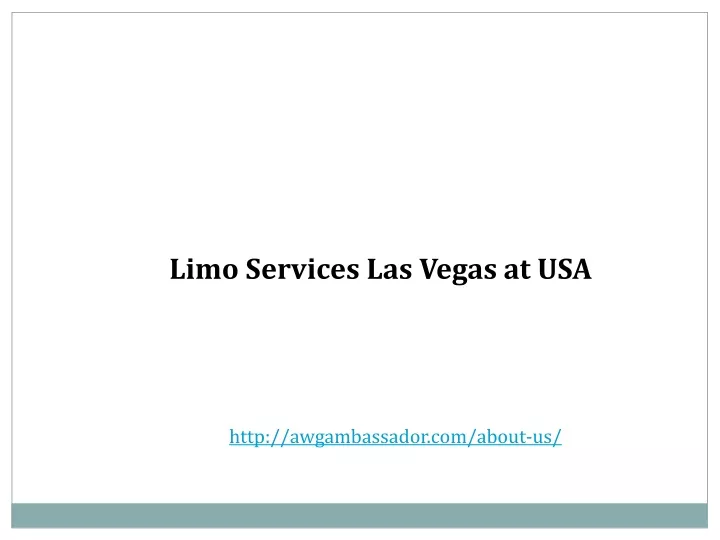 limo services las vegas at usa