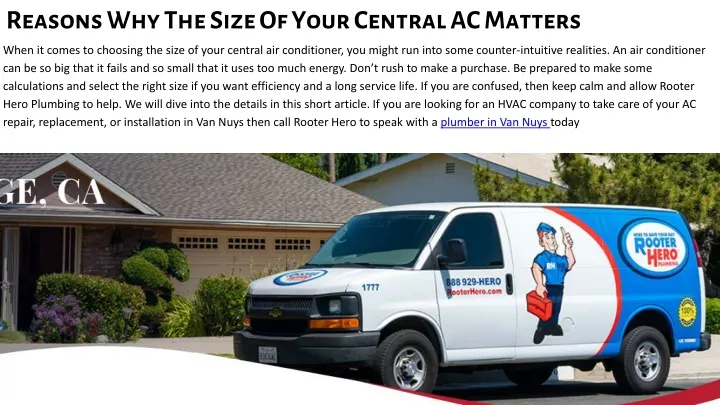 reasons why the size of your central ac matters