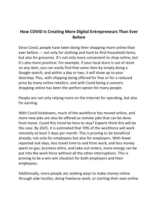 Article - How COVID Is Creating More Digital Entrepreneurs Than Ever Before