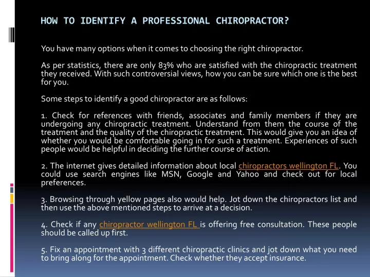 how to identify a professional chiropractor