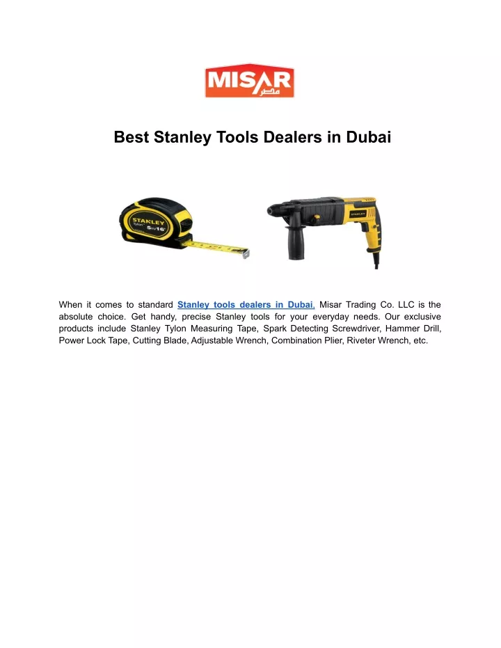 best stanley tools dealers in dubai