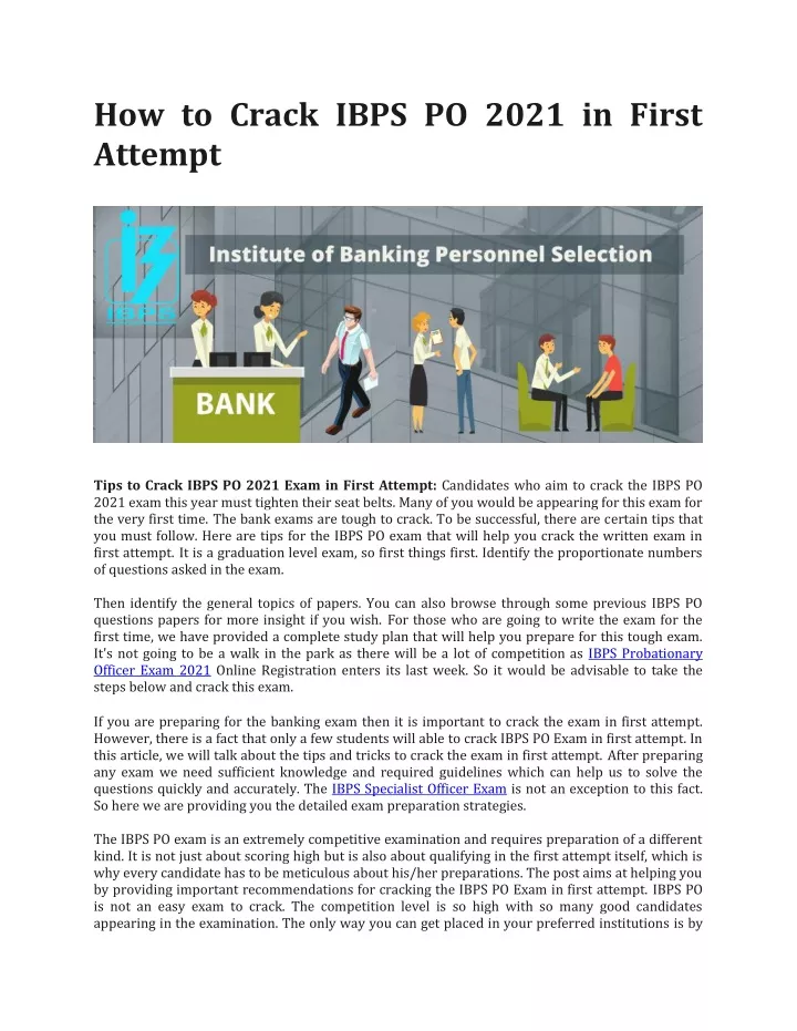 how to crack ibps po 2021 in first attempt