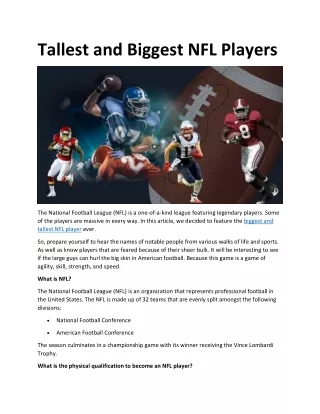 tallest and biggest nfl players
