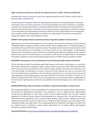high frequency transformer market size global