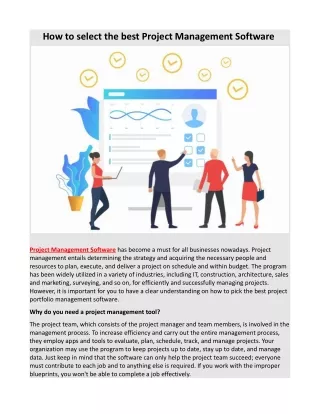 How to select the best Project Management Software