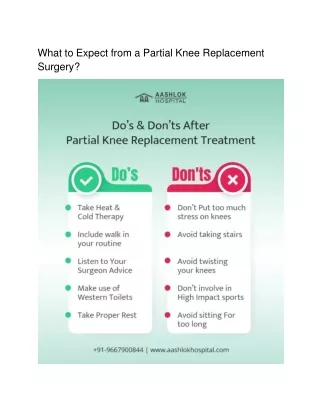 What to Expect from a Partial Knee Replacement Surgery?
