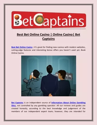 Best Bet Online Casino - Online Casino - Bet Captains
