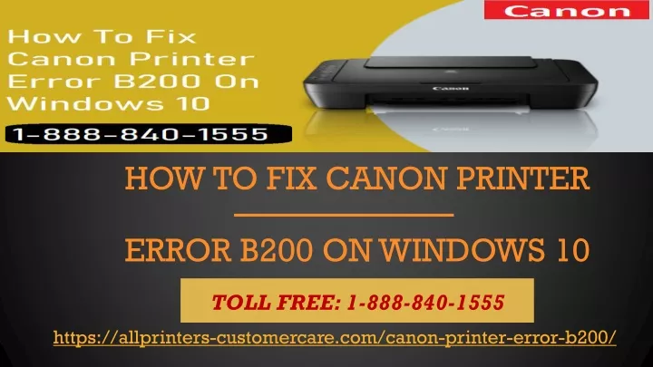 how to fix canon printer error b200 on windows 10