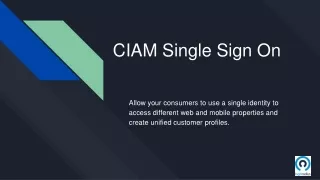CIAM Single Sign On