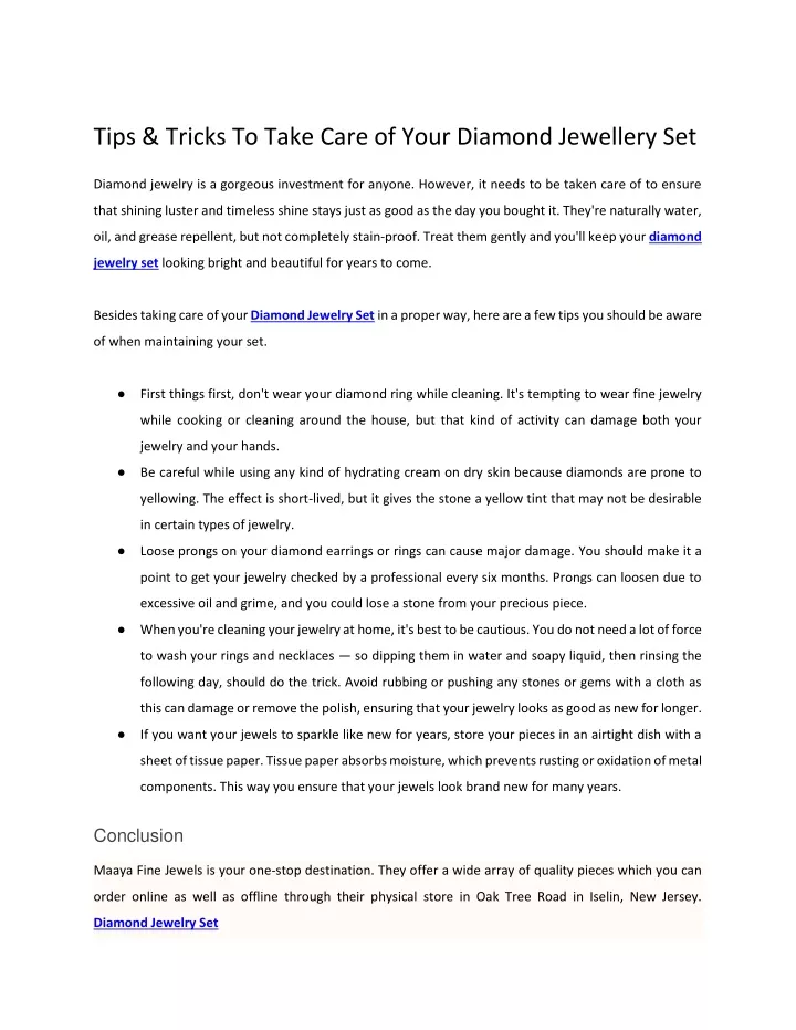 tips tricks to take care of your diamond