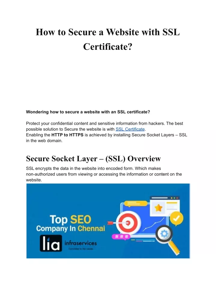 how to secure a website with ssl certificate