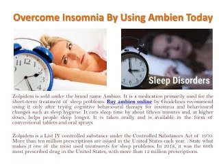overcome insomnia by using ambien today