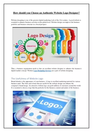 How should you Choose an Authentic Website Logo Designer