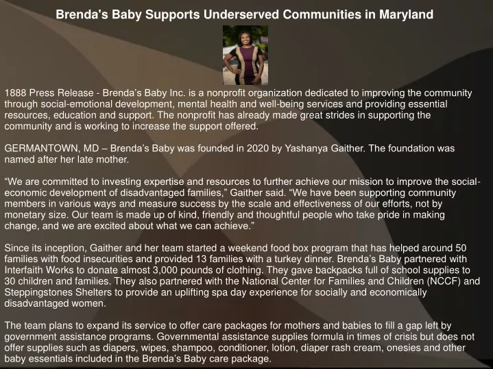 brenda s baby supports underserved communities