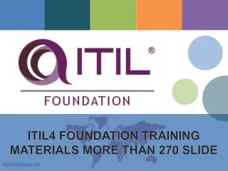 ITIL4_Foundation Training Course Presentation
