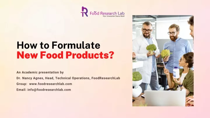 how to formulate new food products