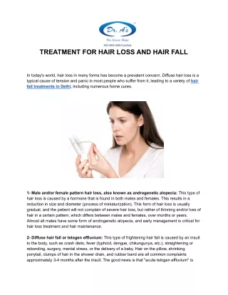 TREATMENT FOR HAIR LOSS AND HAIR FALL