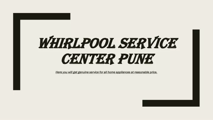 whirlpool service center pune