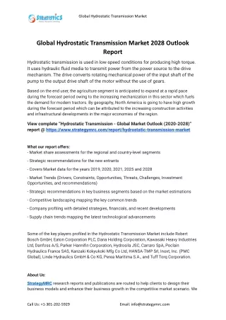 global hydrostatic transmission market