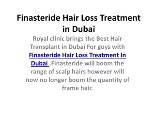 Finasteride Hair Loss Treatment in Dubai