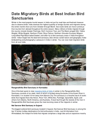date migratory birds at best indian bird