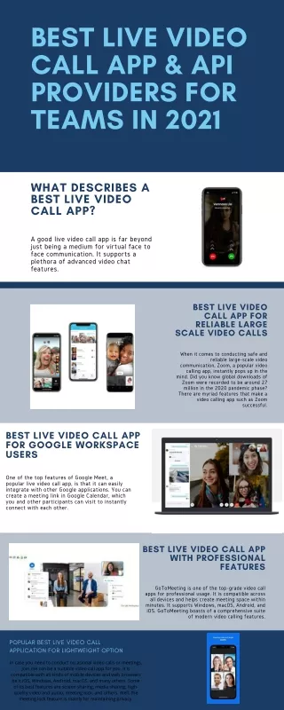 best live video call app api providers for teams
