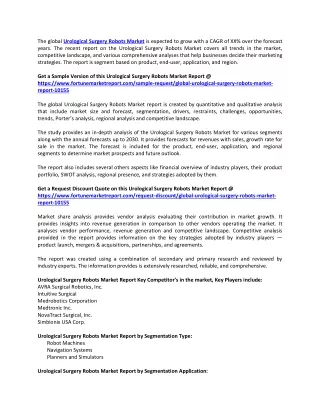 the global urological surgery robots market