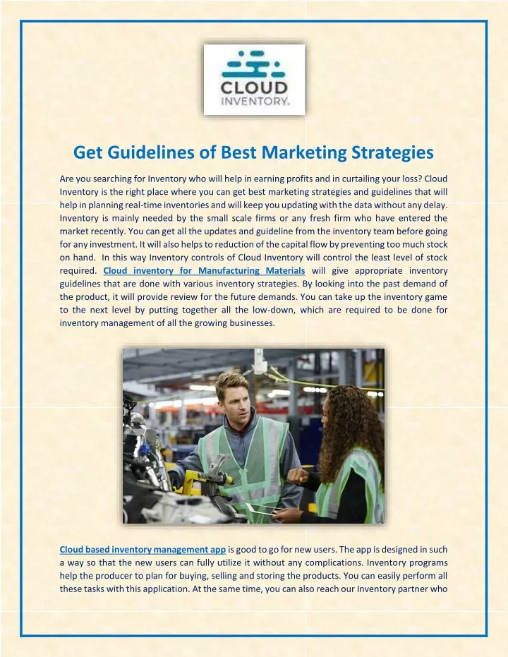 get guidelines of best marketing strategies