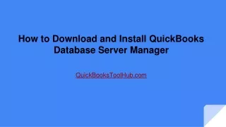 how to download and install quickbooks database server manager