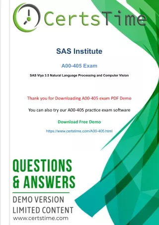 Get Success With Real SAS A00-405 Dumps PDF [2021]