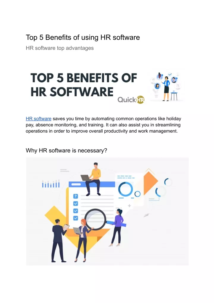 top 5 benefits of using hr software