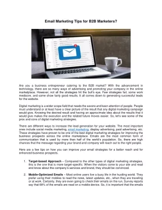 email marketing tips for b2b marketers
