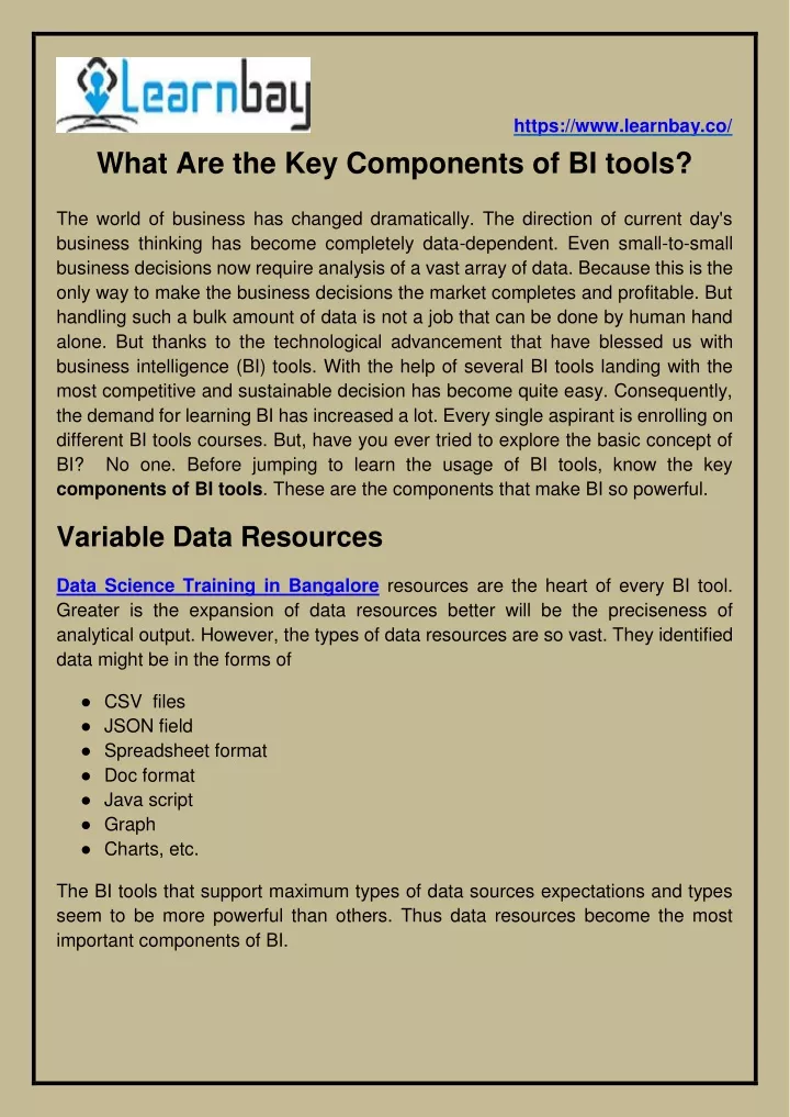 https www learnbay co what are the key components