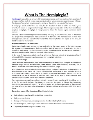 Symptoms Of Hemiplegia