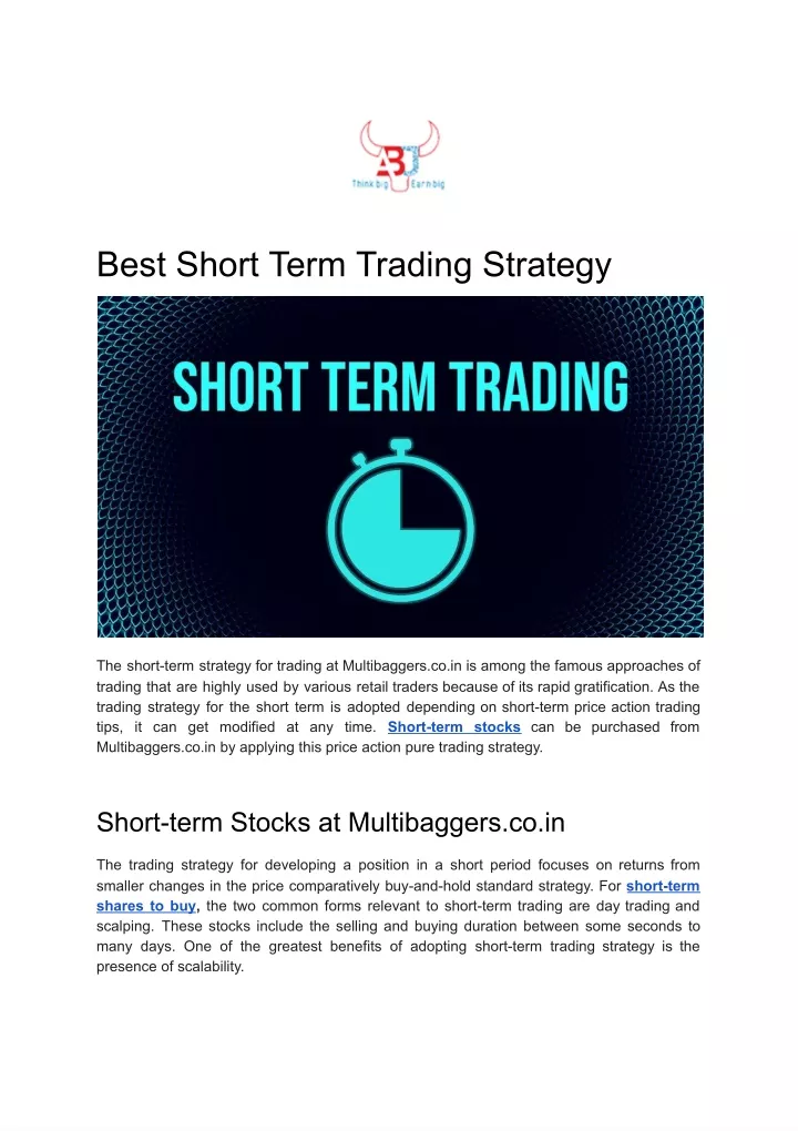 best short term trading strategy