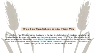 Wheat Flour Manufacturers in India Vikram Mills