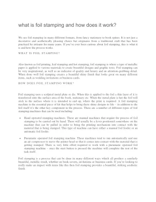 what is foil stamping and how does it work