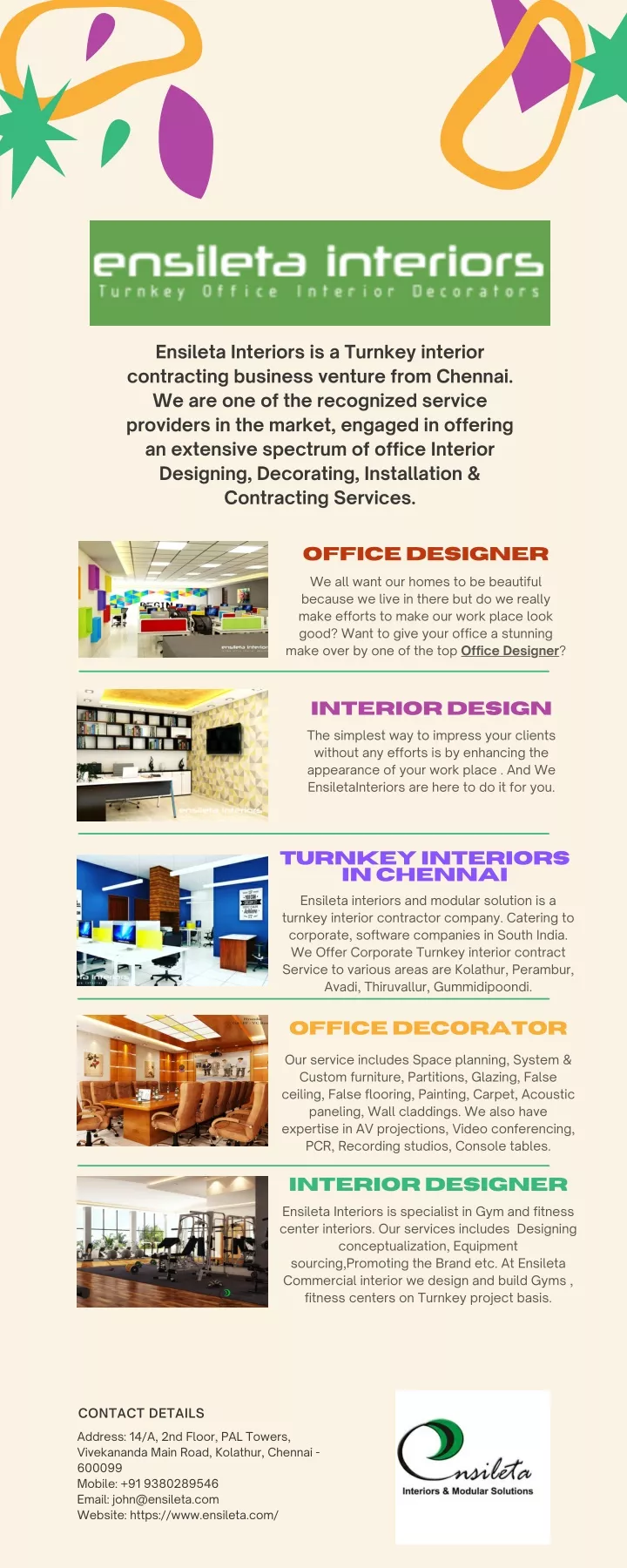 ensileta interiors is a turnkey interior