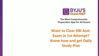Daily study plan to crack RBI Asst. Exam in 1st Attempt