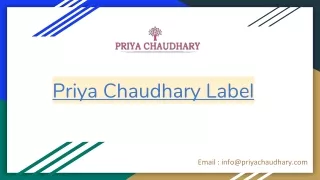 Priya Chaudhary Label - Top Wear Collections