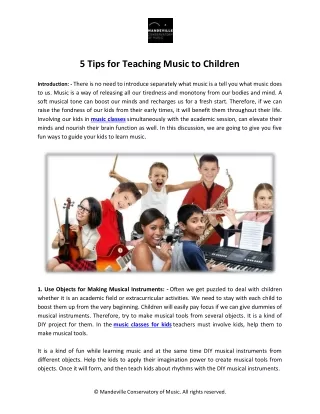 5 Tips for Teaching Music to Children