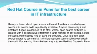 red hat course in pune for the best career in it infrastructure