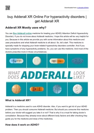 buy Adderall XR Online For hyperactivity disorders  get Adderall XR