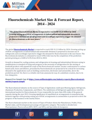 Fluorochemicals Market is expected to reach USD 31.21 billion by 2024