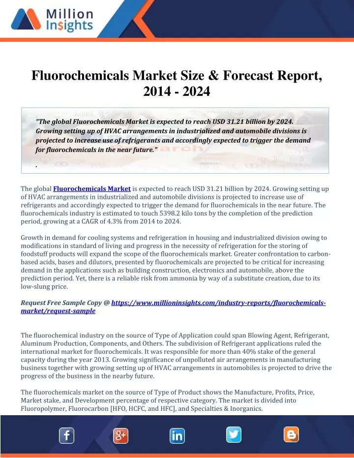 fluorochemicals market size forecast report 2014