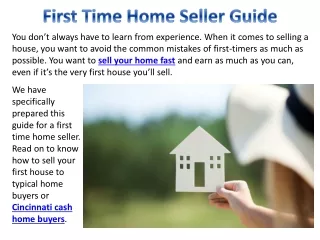 First Time Home Seller Guide